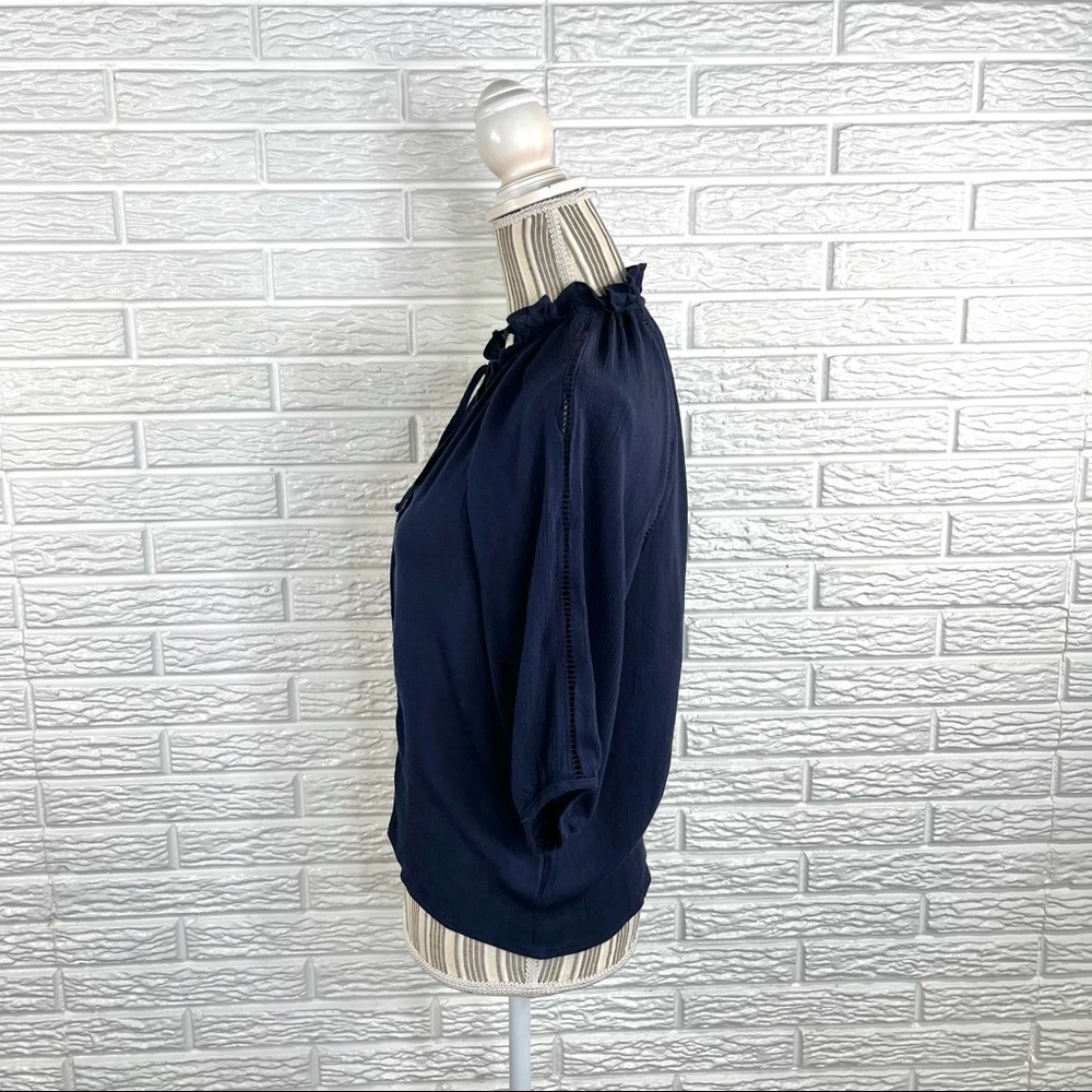 Roly Poly Dark Blue Ruffled Boho Top - Picture 6 of 7